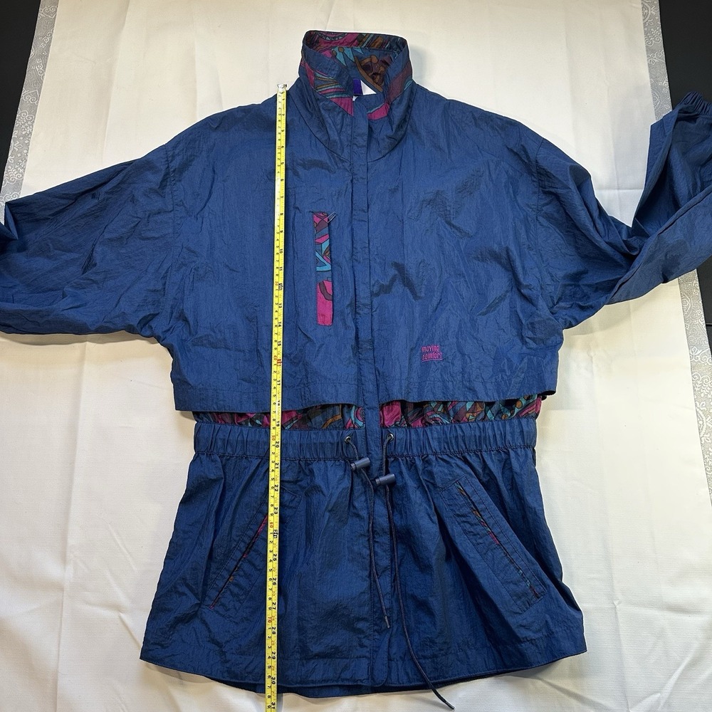 Vtg 90s Moving Comfort Windbreaker Jacket LG Full Zip Drawstring Waist - Picture 10 of 16